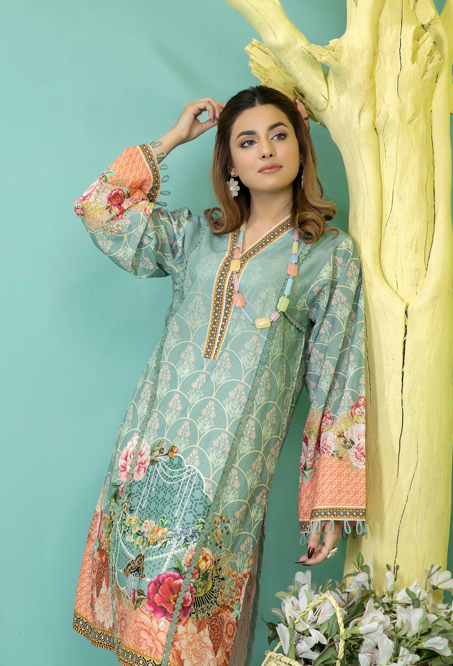 Summer Green - Stitched Lawn Shirt