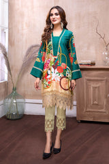 Grovy - Digital Embroidered Lawn Stitch Kurti
