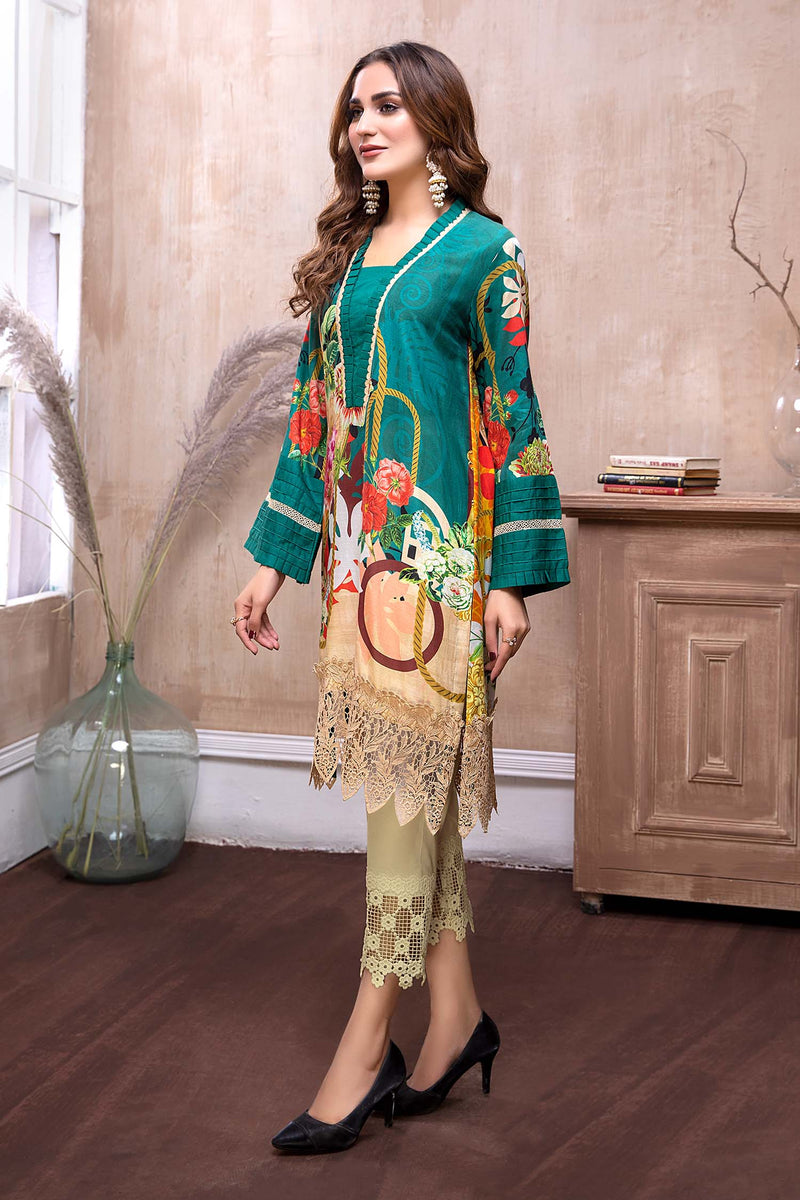 Grovy - Digital Embroidered Lawn Stitch Kurti