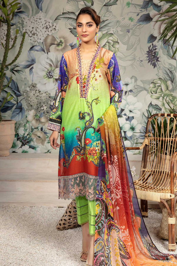 Celadon - Printed & Embroidered Lawn 3PC