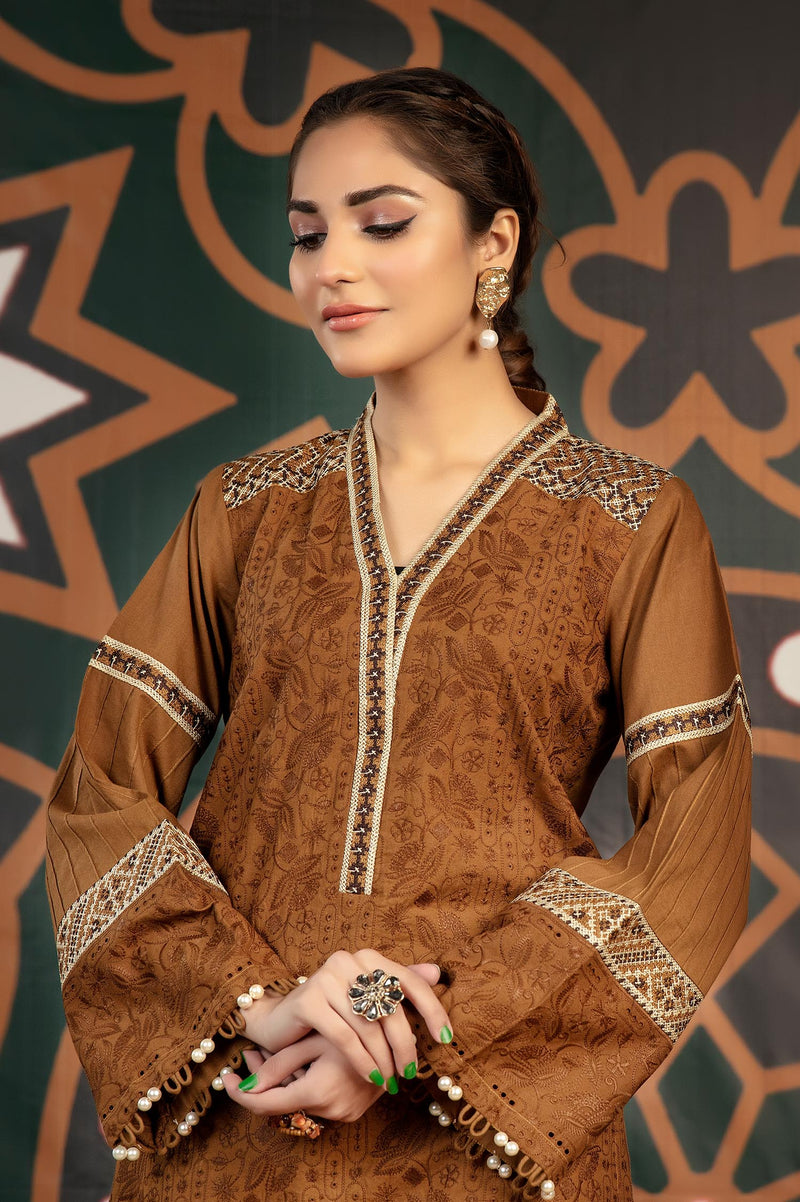 Sepia Skin - Exclusive Embroidered Lawn Stitch Kurti