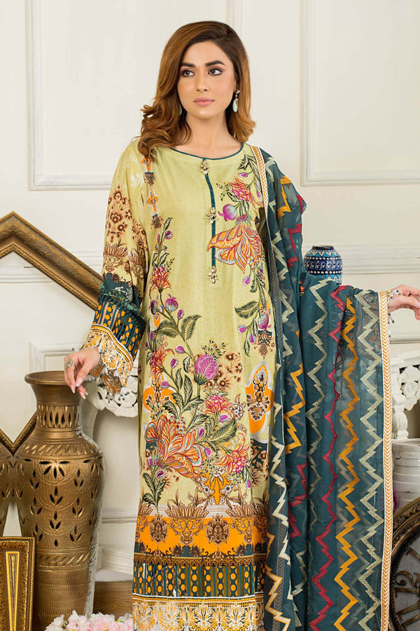 Chalky - Printed & Embroidered Swiss Lawn Stitched