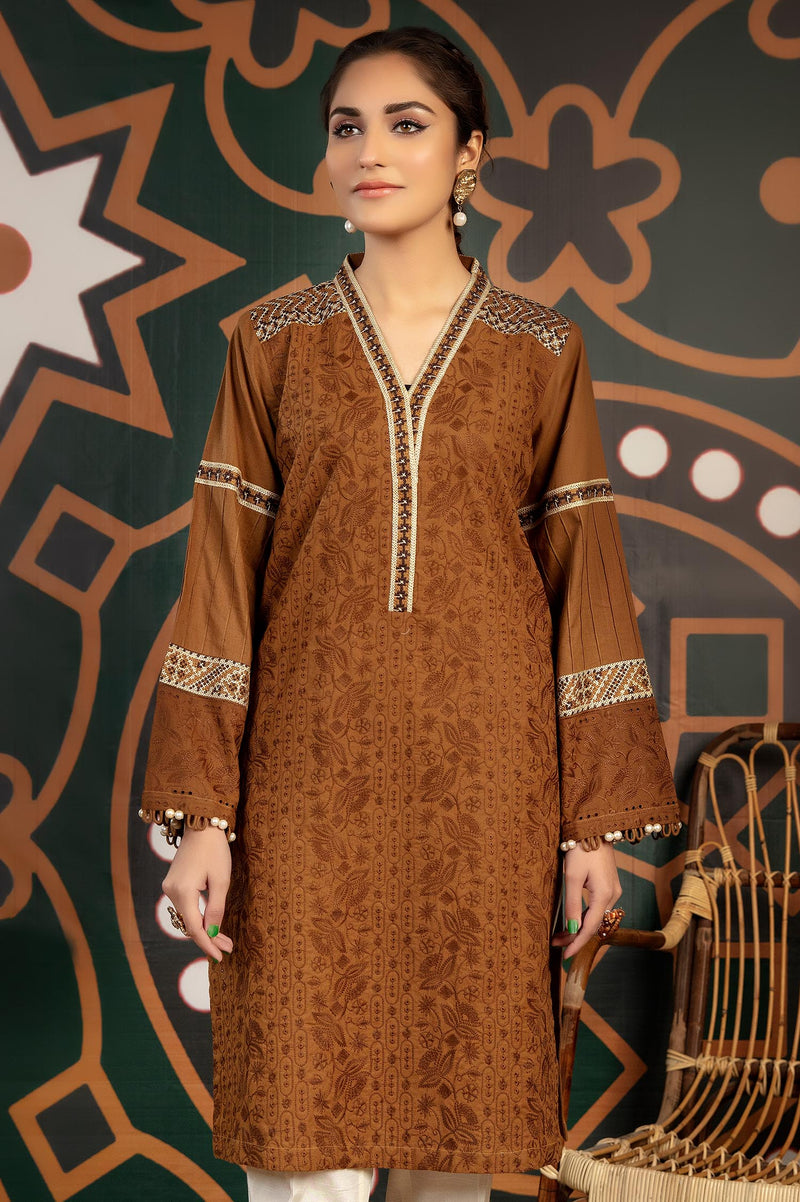 Sepia Skin - Exclusive Embroidered Lawn Stitch Kurti