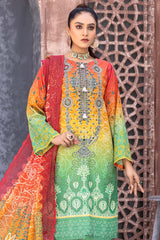 Tawny - Digital Printed & Embroidered Lawn