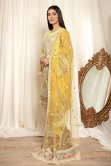 Daffodil - Stitched Embroidered Organza 3PC