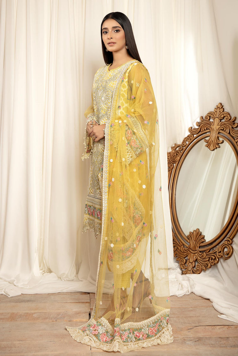 Daffodil - Stitched Embroidered Organza 3PC