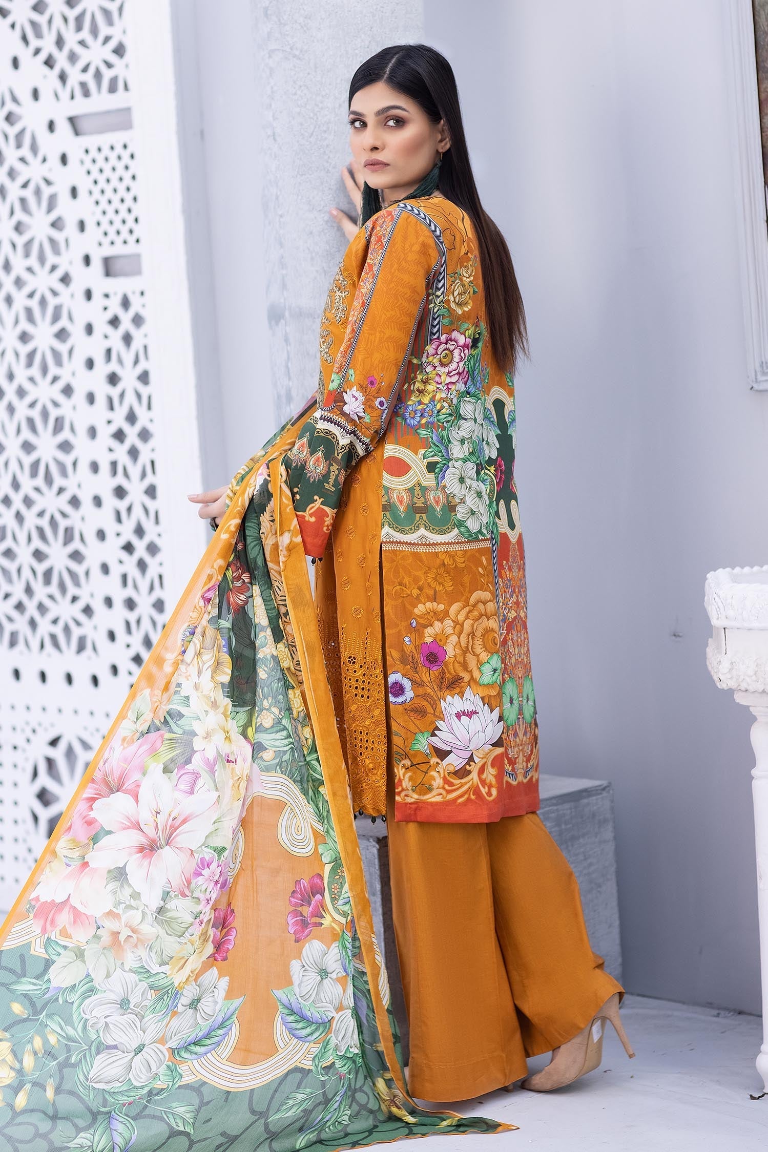 Fire Bazel - Stitched Printed & Embroidered Lawn