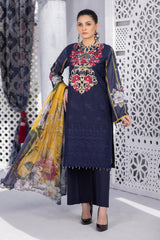 Violent Violet - Stitched Printed & Embroidered Lawn