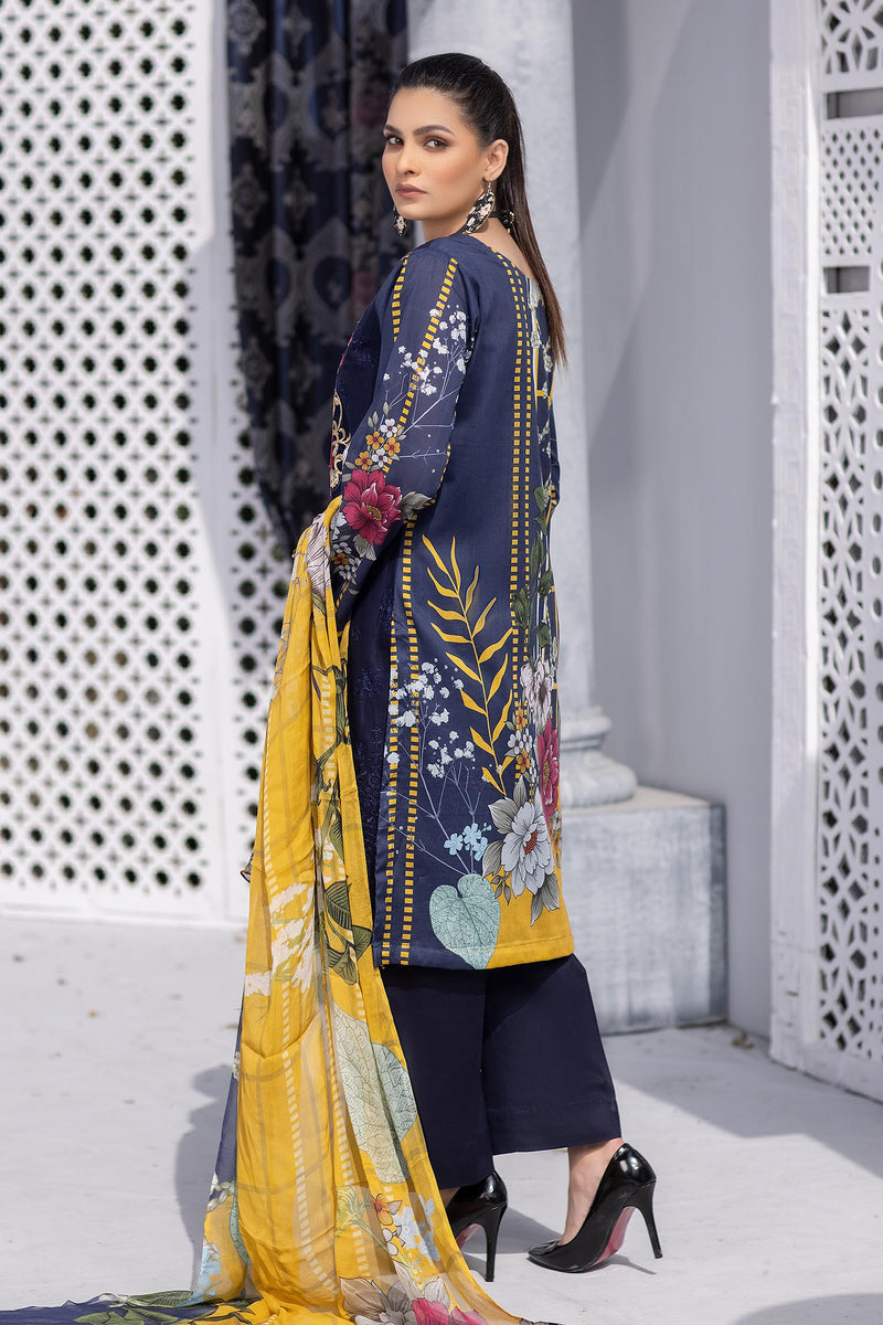 Violent Violet - Stitched Printed & Embroidered Lawn