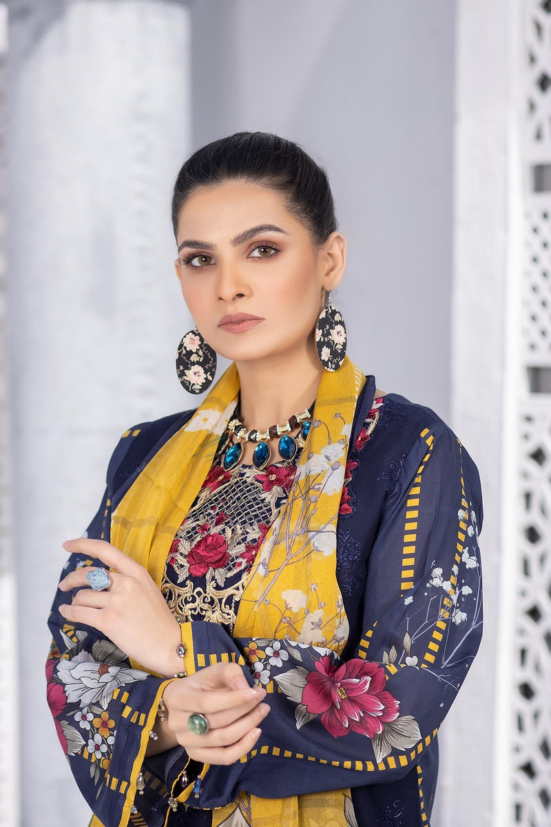 Violent Violet - Stitched Printed & Embroidered Lawn