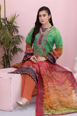 Terracotta - Digital Printed & Embroidered Lawn