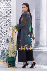 Black Marlin - Stitched Printed & Embroidered Lawn