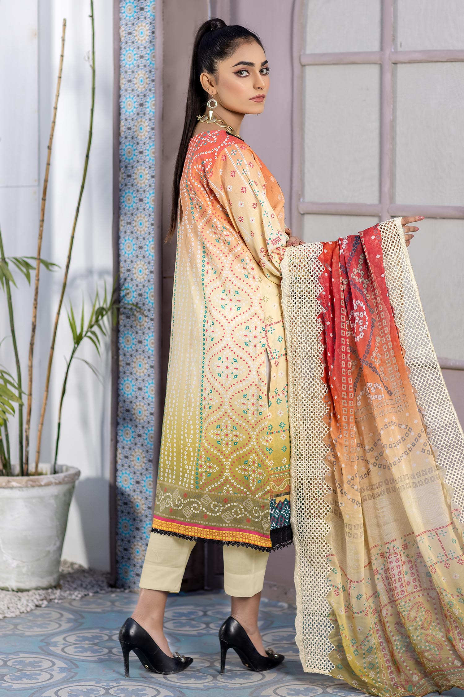 Desert Sand - Digital Printed & Embroidered Lawn