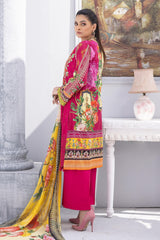 Shocking Pink - Stitched Printed & Embroidered Lawn