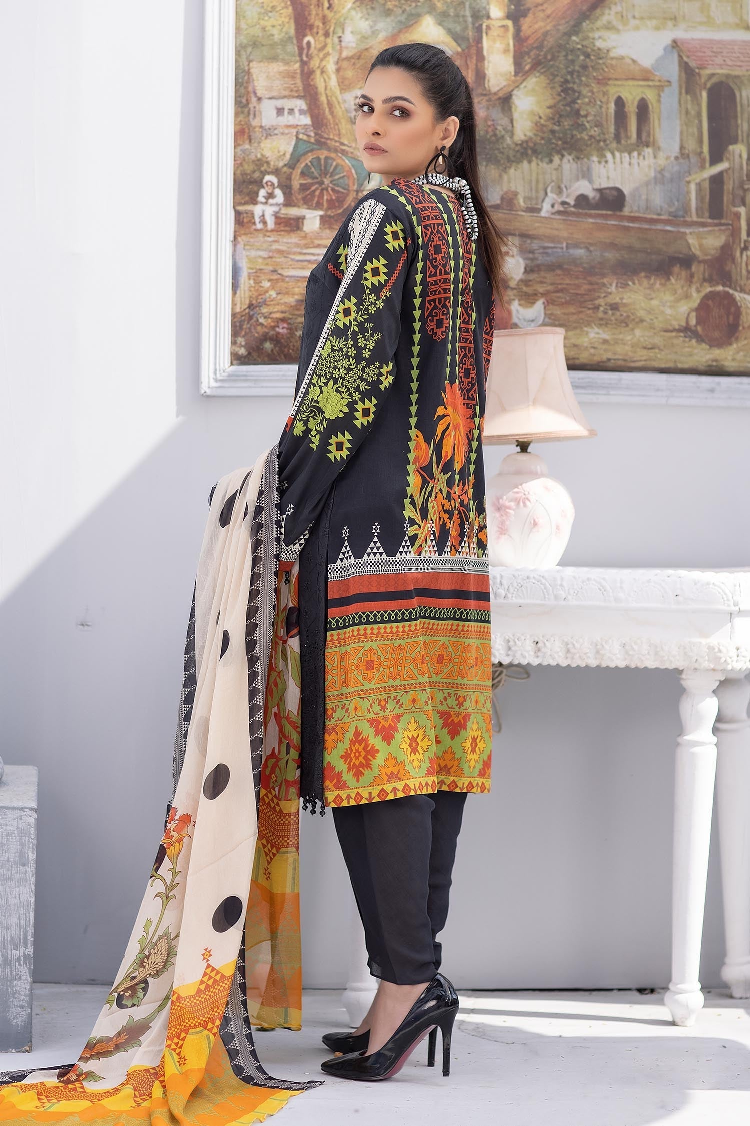 Batlic Flowers -  Stitched Printed & Embroidered Lawn