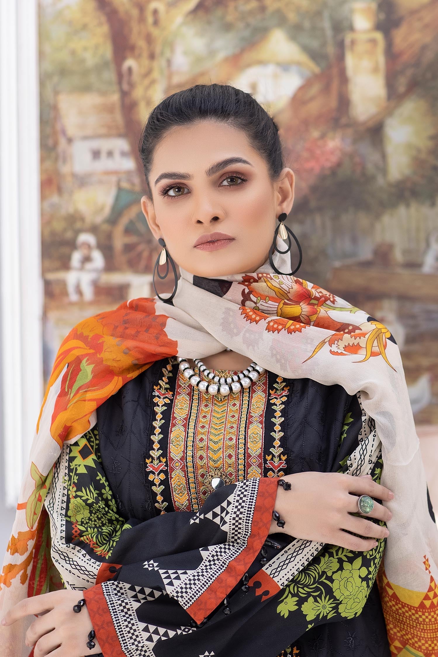 Batlic Flowers -  Stitched Printed & Embroidered Lawn