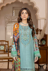 Twister Blue - Chikankari Embroidered Lawn 3PC
