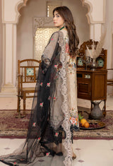 Creamed Butter - Chikankari Embroidered Lawn 3PC