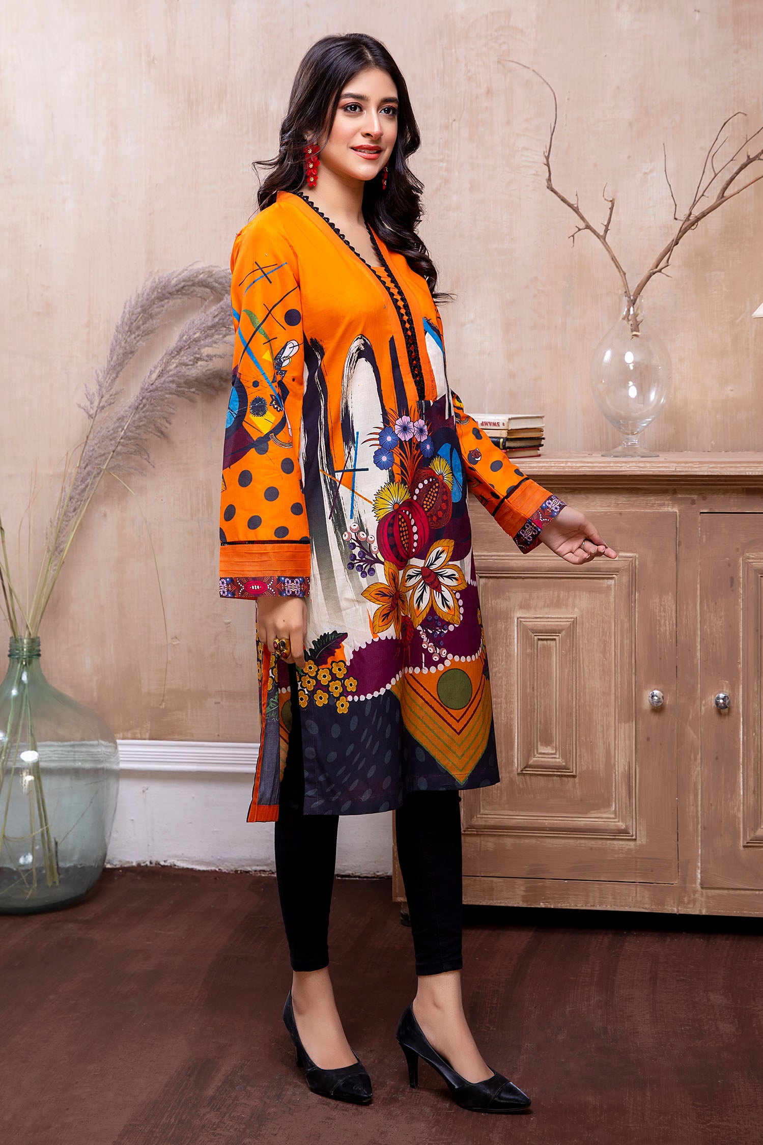 Bush Lily - Printed Cambric Stitched Kurti