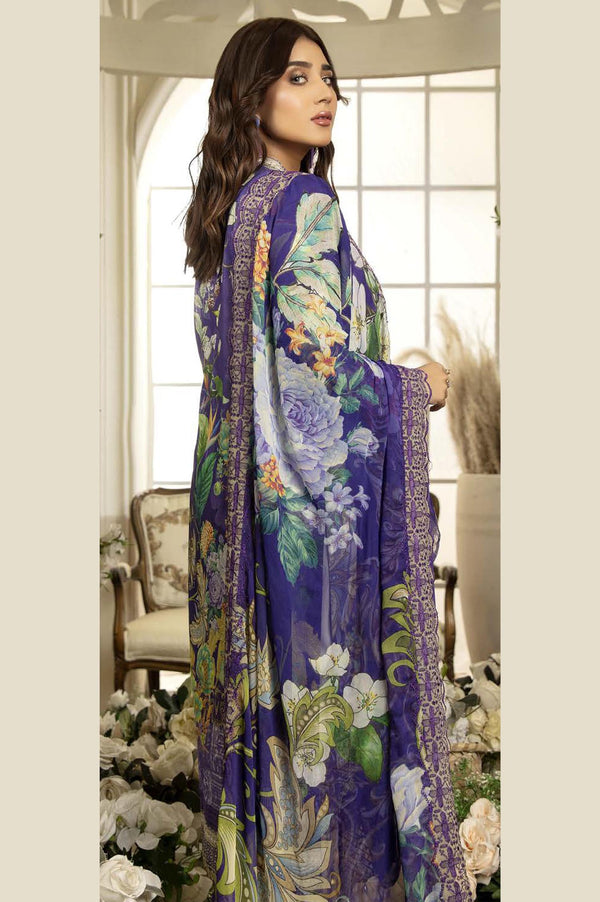 Raisan - Digital Printed & Embroidered Swiss Voil 3PC