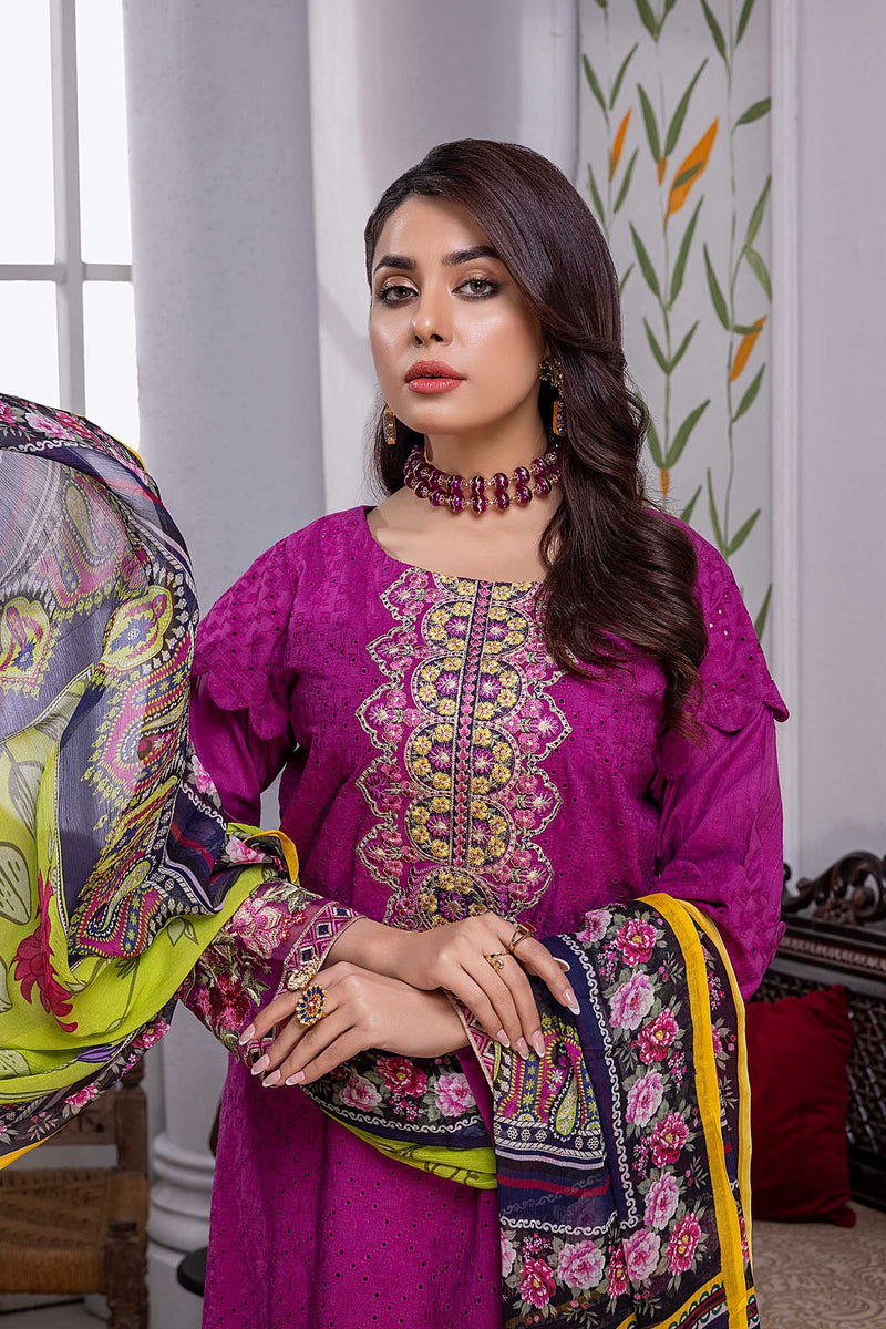 Flirt - Chikankari Embroidered Lawn Stitched 3PC