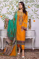 Tawny - Chikankari Embroidered Lawn Stitched 3PC