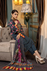 Limed Spruce - Stitched Printed & Embroidered Lawn