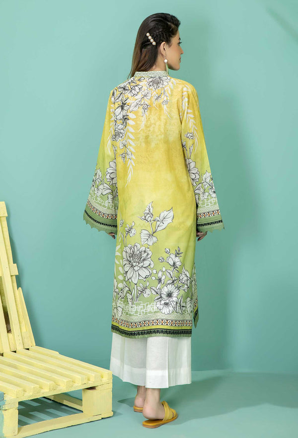 Greenish Beige - Stitched Lawn Shirt