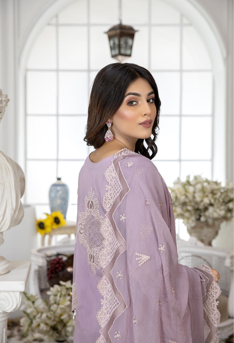 Rose Quartz - Embroidered Unstitched Lawn