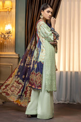 Clay Ash - Stitched Printed & Embroidered Lawn