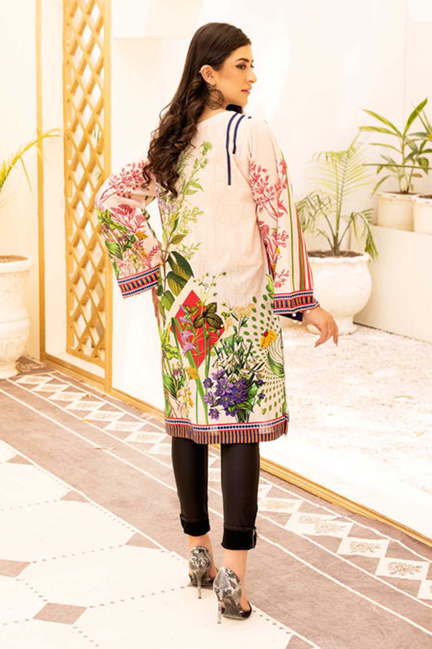 soft daze - Digital Printed Stitched Lawn Kurti