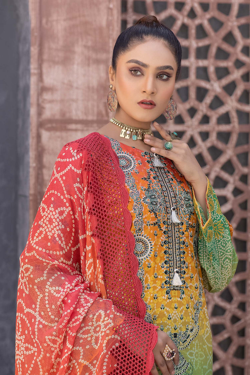 Tawny - Digital Printed & Embroidered Lawn