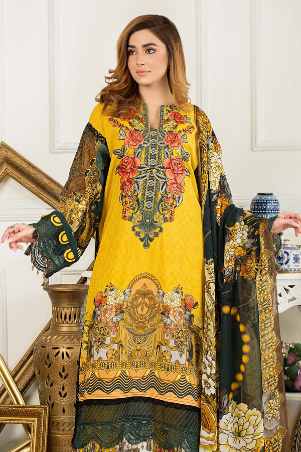 Sunglow - Printed & Embroidered Swiss Lawn Stitched