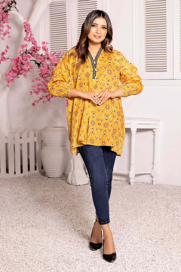 Yellow Paste - Digital Printed Stitched Lawn Kurti