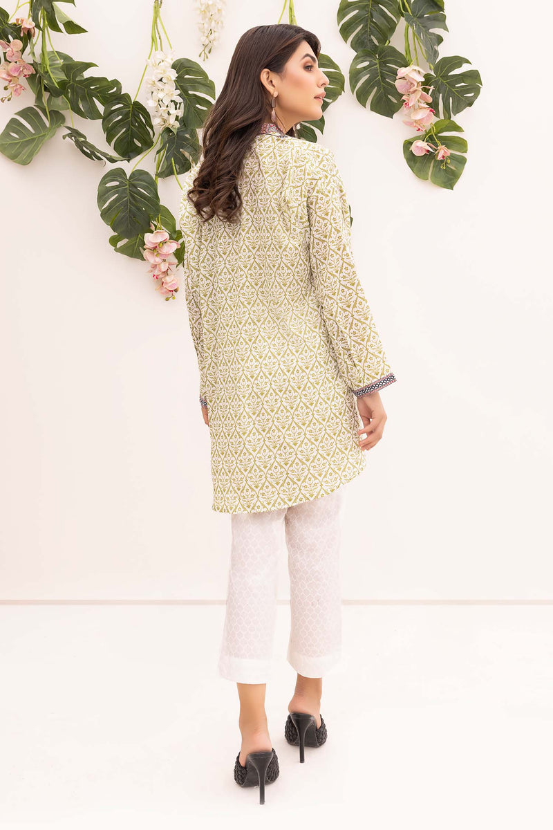 Sky Green - Digital Printed Stitched Lawn Kurti