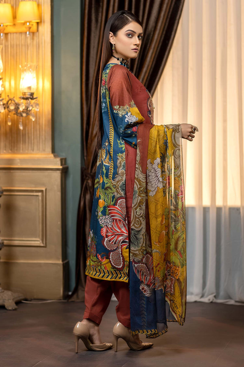 Moccaccino - Embroidered & Printed Lawn