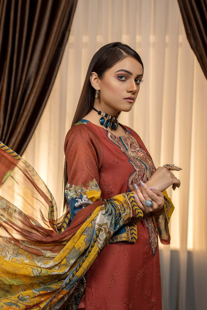 Moccaccino - Embroidered & Printed Lawn