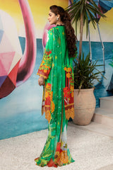 Caribbean Green - Printed & Embroidered Lawn 3PC