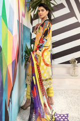 Light Tan - Printed & Embroidered Lawn 3PC