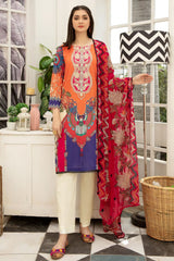Zinnia - Digital Printed and Embroidered Suvic Chiffon