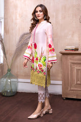 Pink Firm - Digital Embroidered Lawn Stitch Kurti