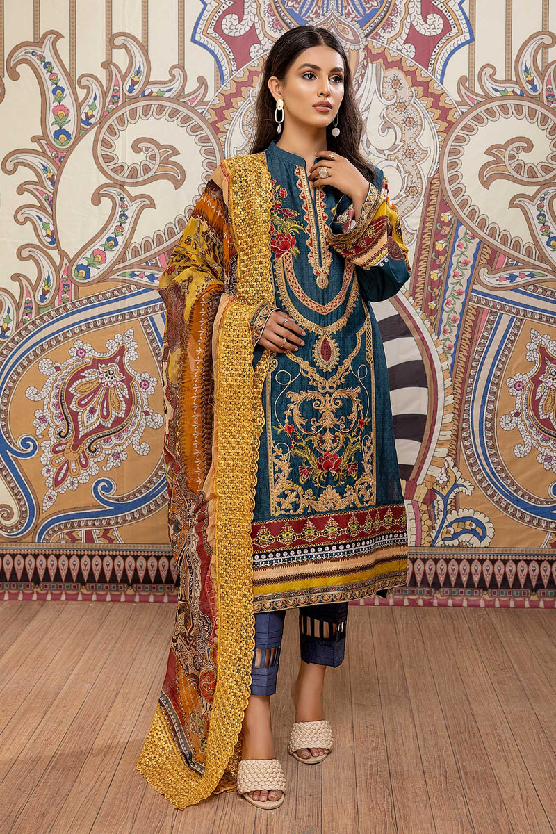 Almond - Printed & Embroidered Lawn Pret 3PC