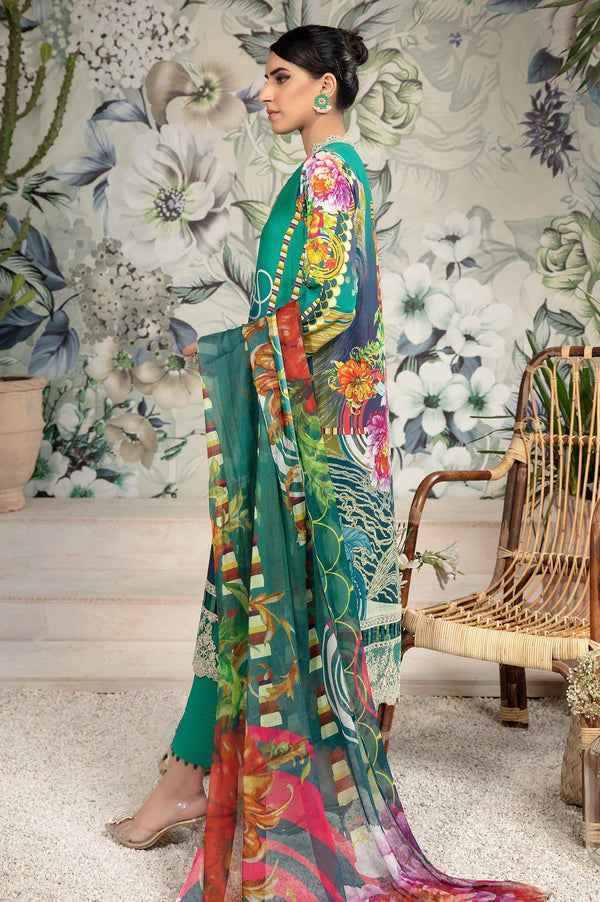 Dark Forest - Printed & Embroidered Lawn 3PC
