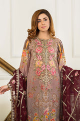 Acadia - Printed & Embroidered Swiss Lawn Stitched