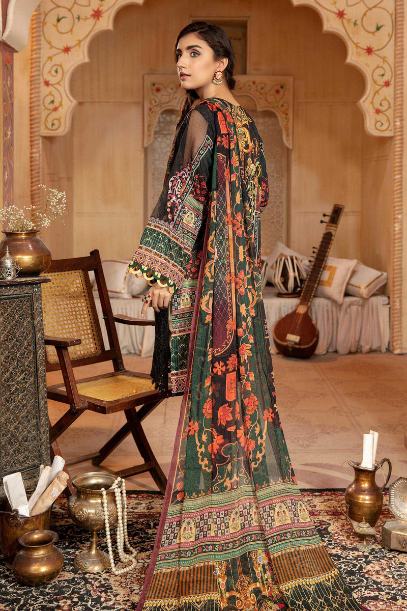 Dark Grey - Schiffli Embroidered Lawn 3PC