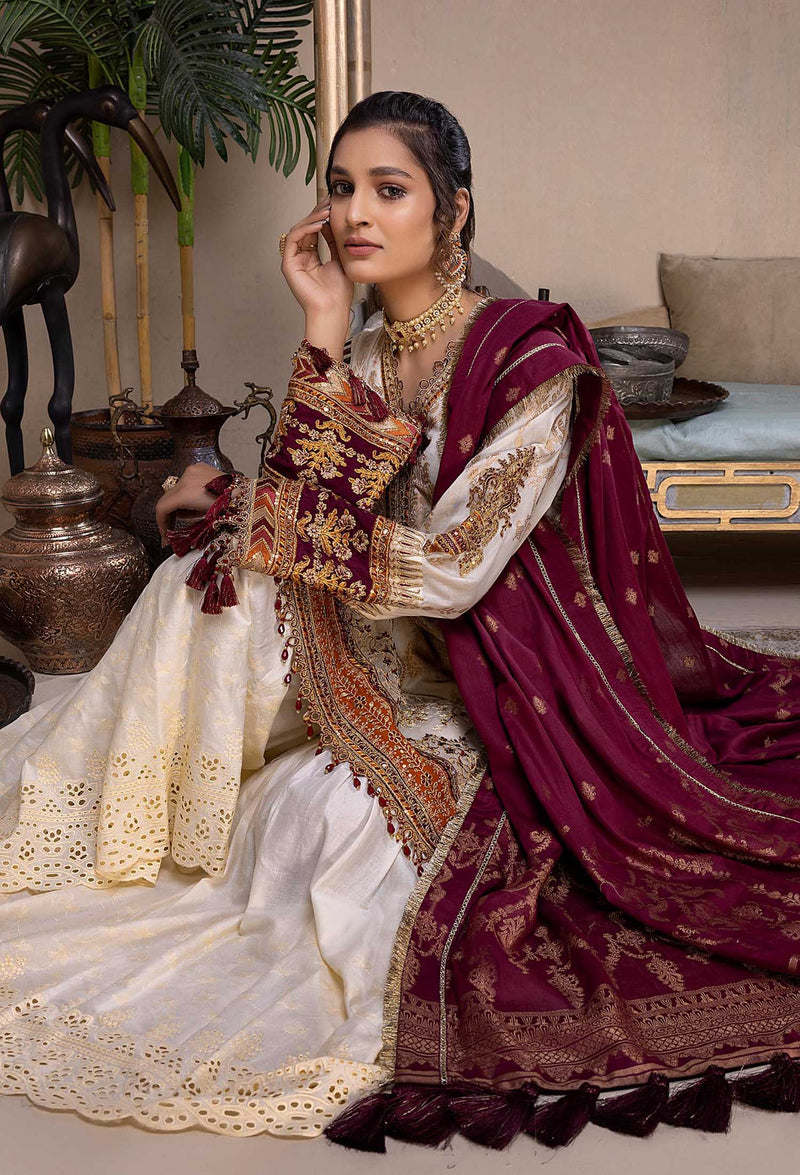 Valley - Schiffli Embroidered Jacquard Lawn 3PC