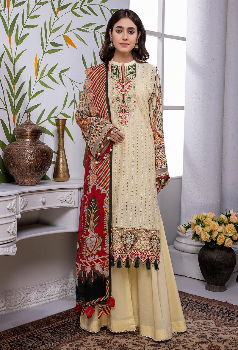Vanilla - Embroidered Chikankari Lawn 3PC