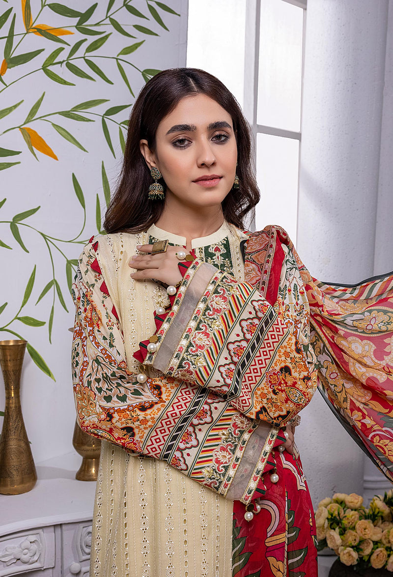 Vanilla - Embroidered Chikankari Lawn 3PC