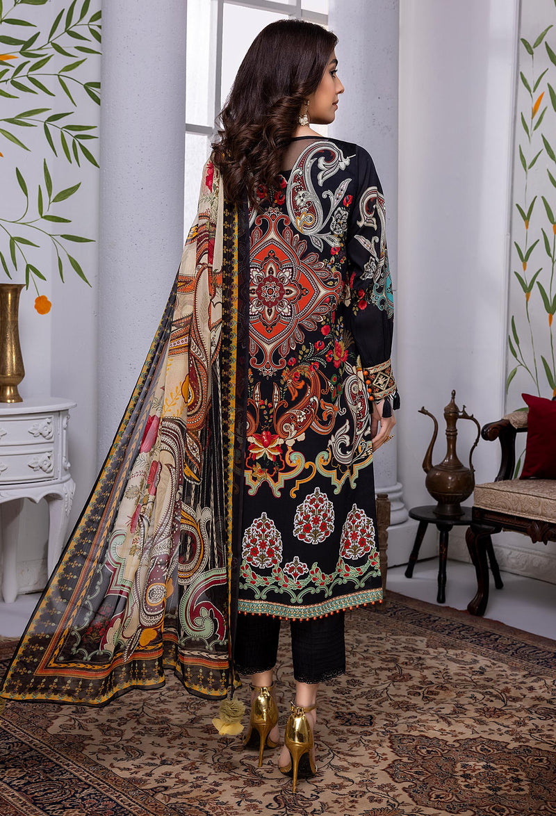 Black Cloud - Embroidered Chikankari Lawn 3PC