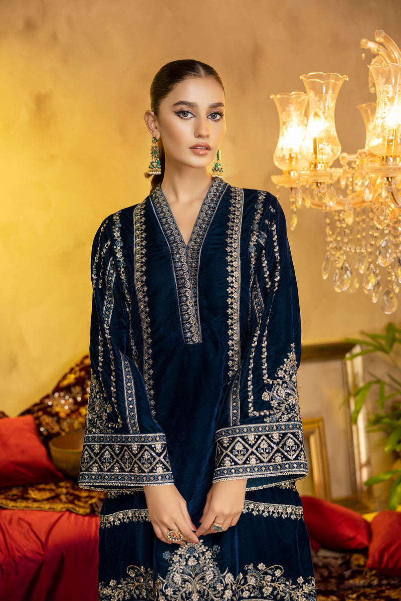 Cardien - Embroidered Velvet Stitched 2PC